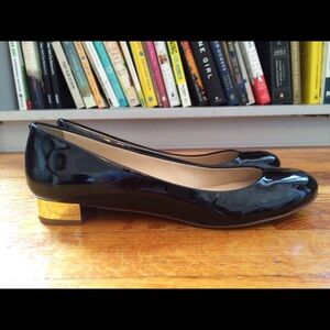 J. Crew Janey patent ballet flats, black, size 7